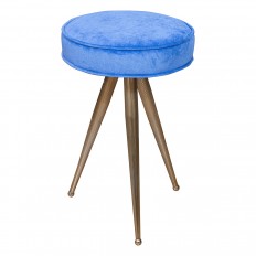 Pair of petite tripod brass stools 